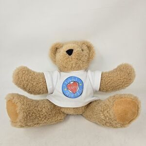 Vermont Teddy Bear Brown 11" Friend for life Tshirt Plush Stuffed Animal Jointed